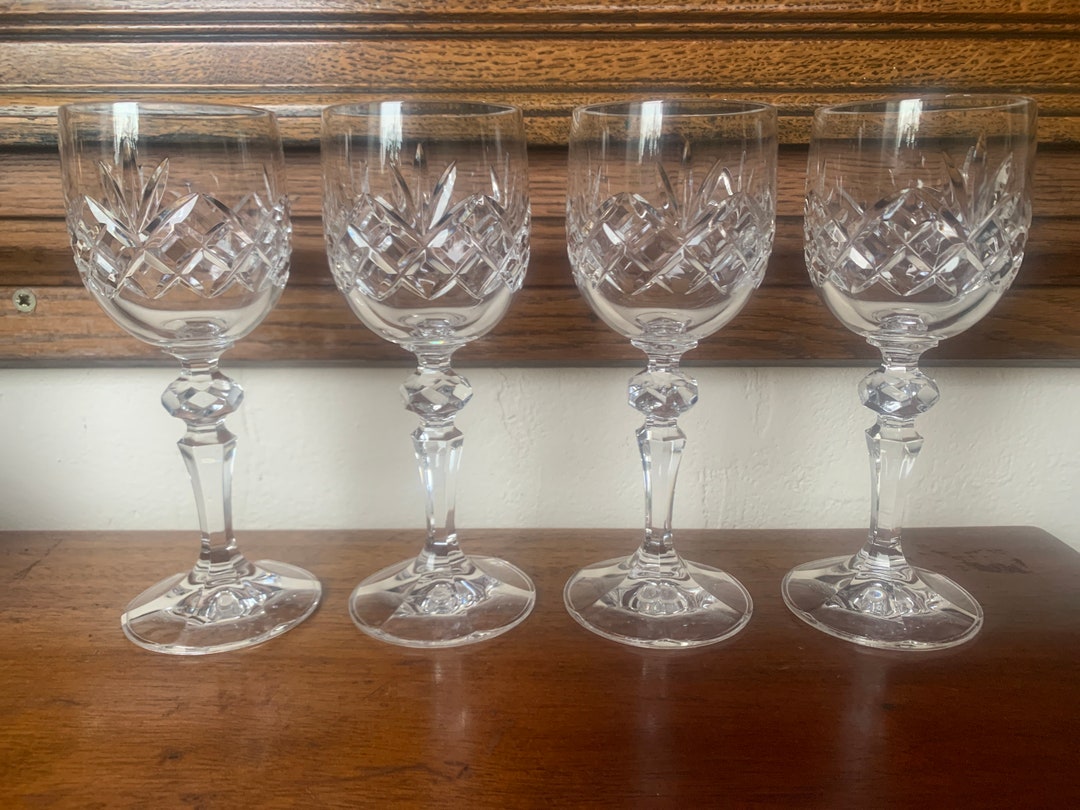 Vintage Cut Crystal Dessert Glasses Crystal Stemmed Wine Etsy