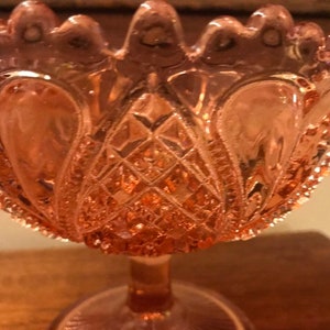 Vintage Pink Pressed Glass Compote image 7