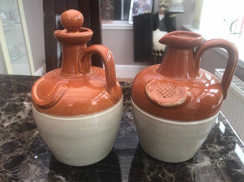 ヴィンテージ陶器 Ye Monks スコッチ ウイスキー デカンタ、ウイスキー
