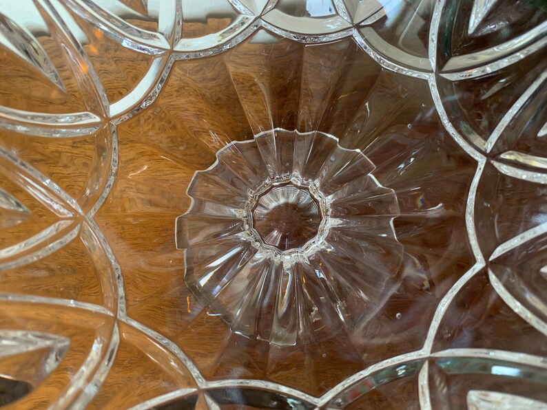 Vintage Crystal Bowl, Vintage Footed Crystal Bowl Heavy Deep Cut Crystal Footed Bowl, Crystal Footed Bowl image 8
