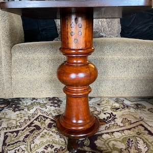 Antique Side Table Solid Mahogany : Victorian Heavy Mahogany Side / Plant Table