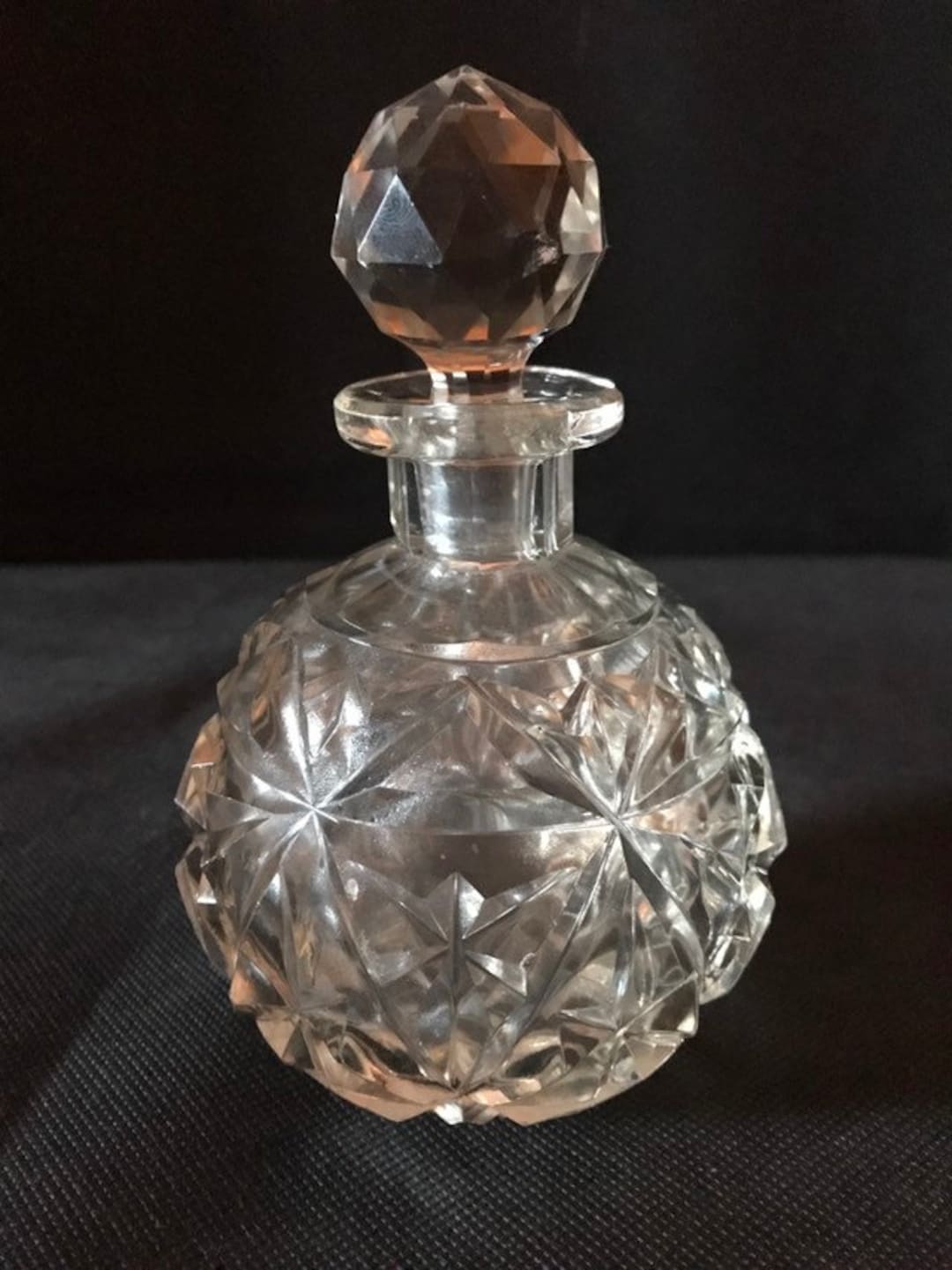 Crystal Cut Glass Vintage Perfume Bottle Etsy UK