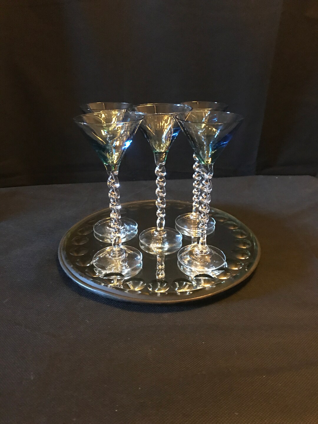 Vintage Blue Coloured Glass Liqueur Glasses, Sherry Glasses, - Etsy