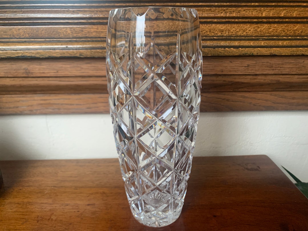 Vintage Deep Cut Crystal Vase, Heavy Cut Crystal Vase Etsy
