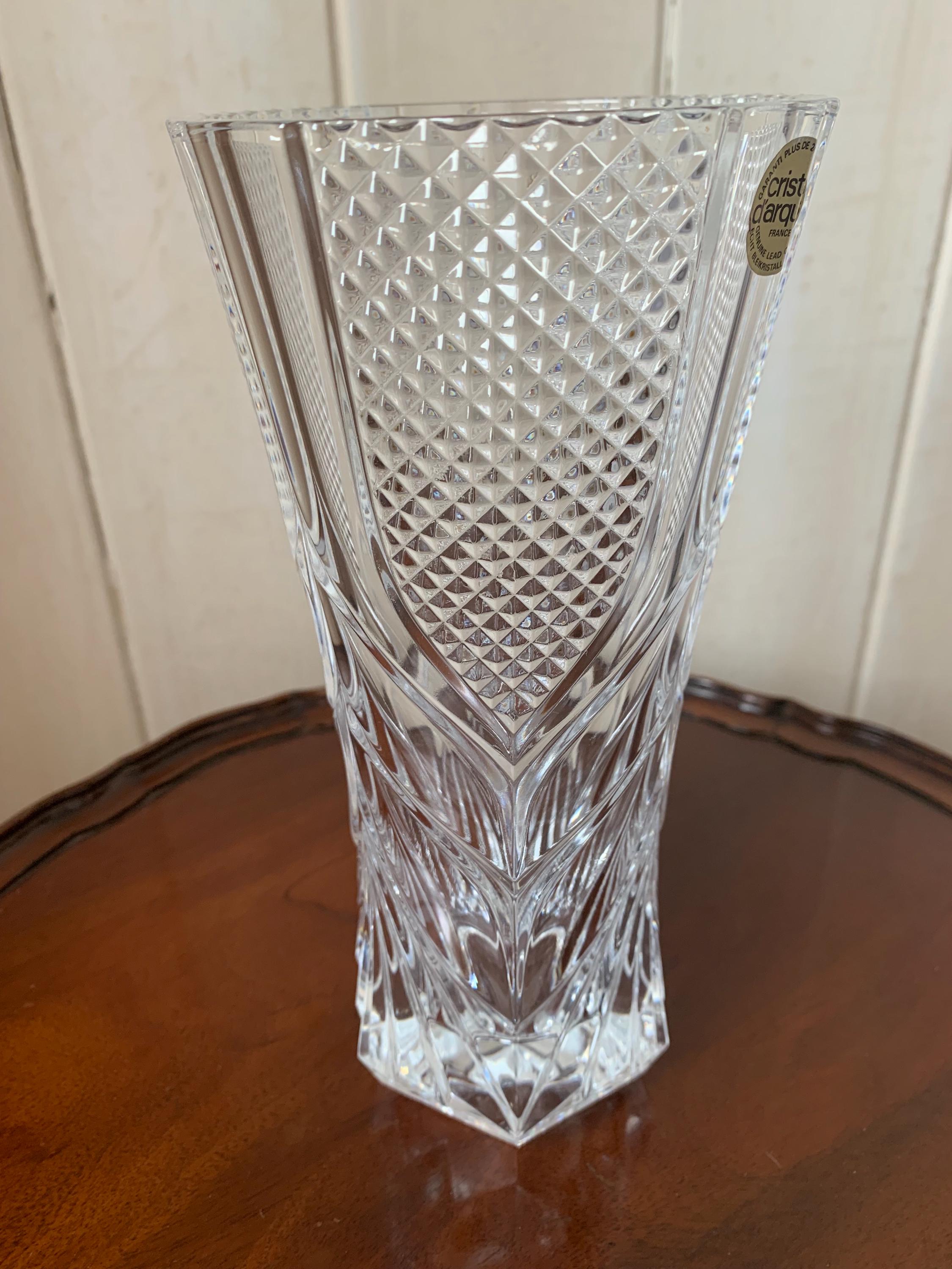 Vintage Cristal D'arques Vase, French Crystal Vase, D'arques