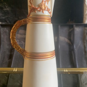Antique Royal Worcester Blush Ivory And Gilt Claret Jug, Small Royal Worcester Claret Jug