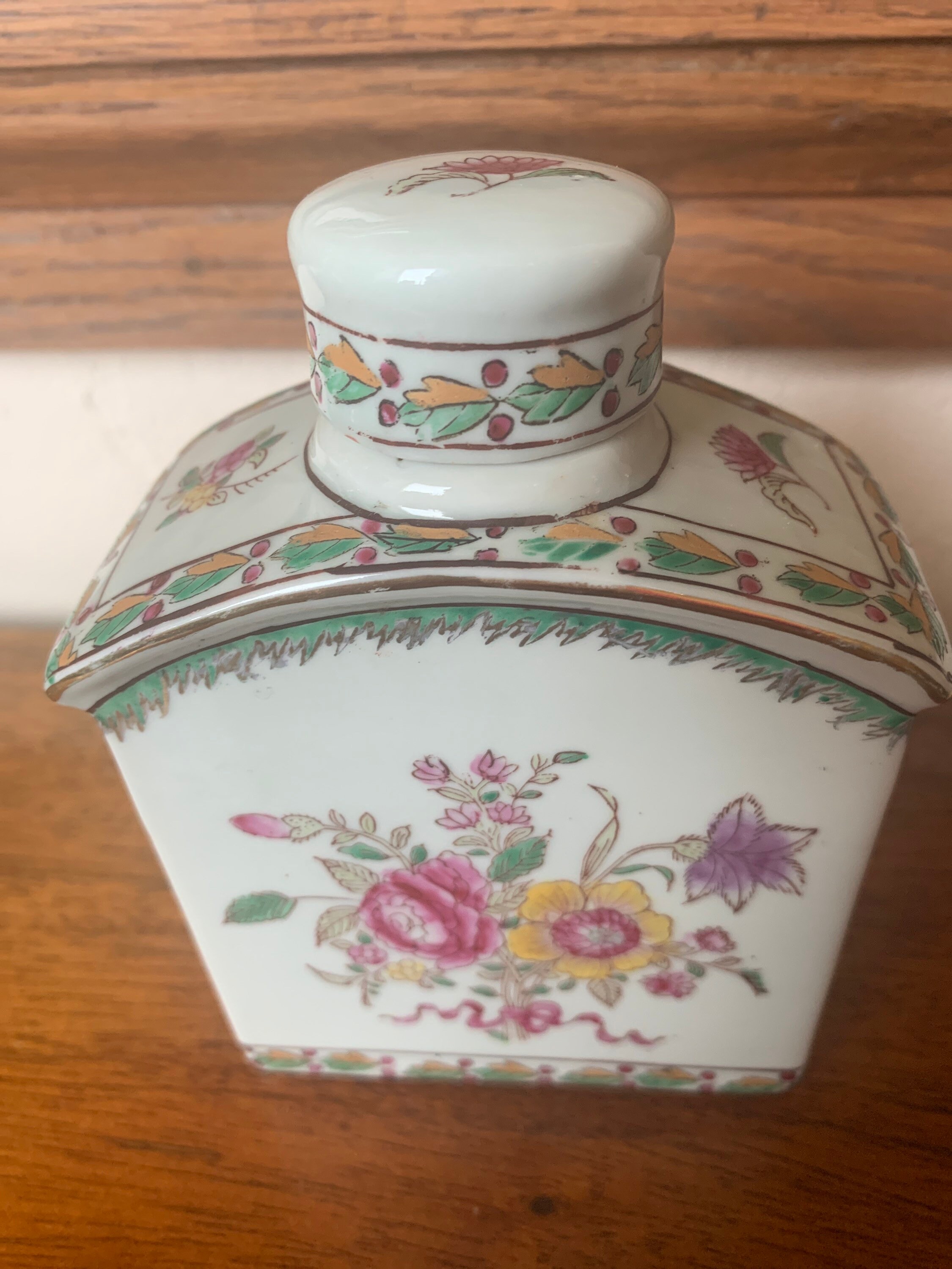 Antique Hand Painted China Flask Bottle and Lid Scent Bottle Etsy