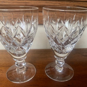 Vintage Pair Cut Crystal Wine Glasses, Vintage Crystal Glasses, Crystal Wine Glasses