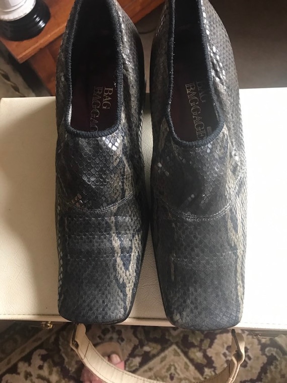 Vintage Faux Snakeskin Slip on Shoes Etsy UK