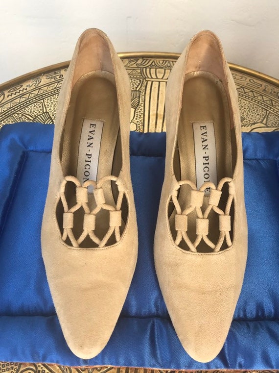 Vintage Evan Picone Beige Soft Suede Cuir Chaussures Pompes Slip Ons Etsy France