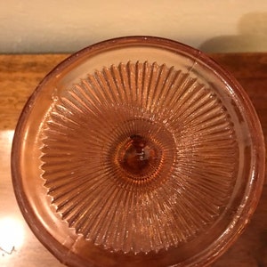 Vintage Pink Pressed Glass Compote image 8