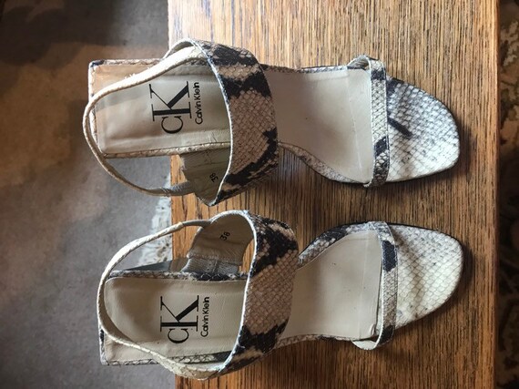 calvin klein snakeskin sandals