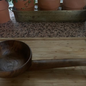 Antique Georgian Hand Carved Ladle, Goose Head Ladle, Birds Head Ladle, Treen