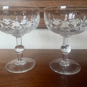 Vintage Champagne Saucers, Crystal Champagne Coupes