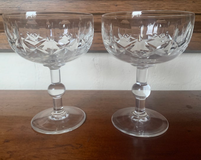 Vintage Champagne Saucers, Crystal Champagne Coupes