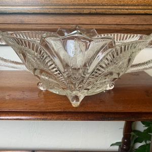 Vintage Brockwitz Germany Glass Bowl, Brockwitz Glass Serpent Bowl, Art Deco Glass Centrepiece