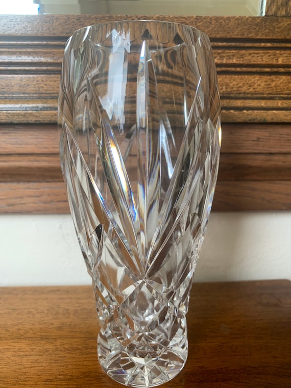 ヴィンテージ ヘビー ディープカット クリスタル花瓶