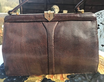vintage Brown Marquessa Cuir Snakeskin Sac à main