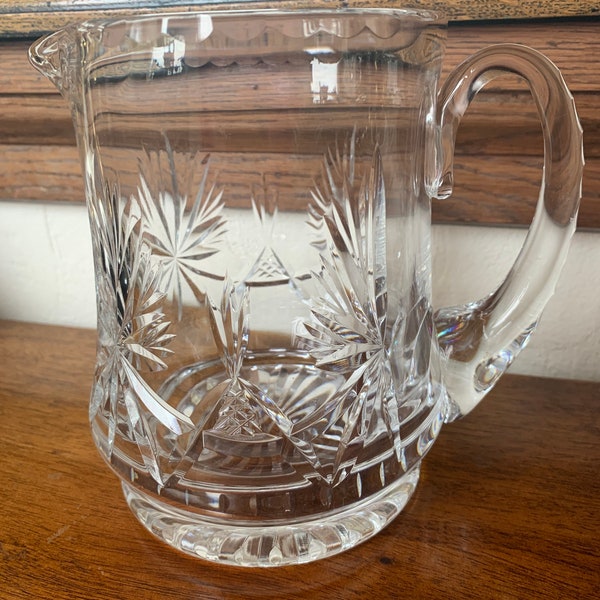 Crystal Cut Pitcher and Glasses Etsy