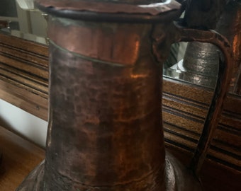 Antique Middle Eastern Copper Jug, Antique Water Carrier, Antique