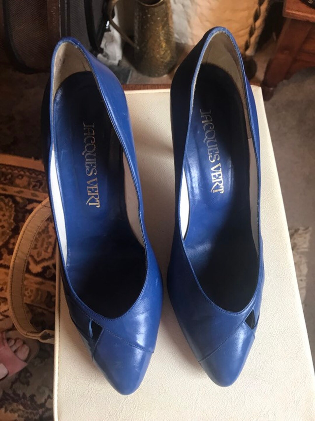 Vintage Royal Blue Court Shoes Pumps Slip Ons - Etsy UK