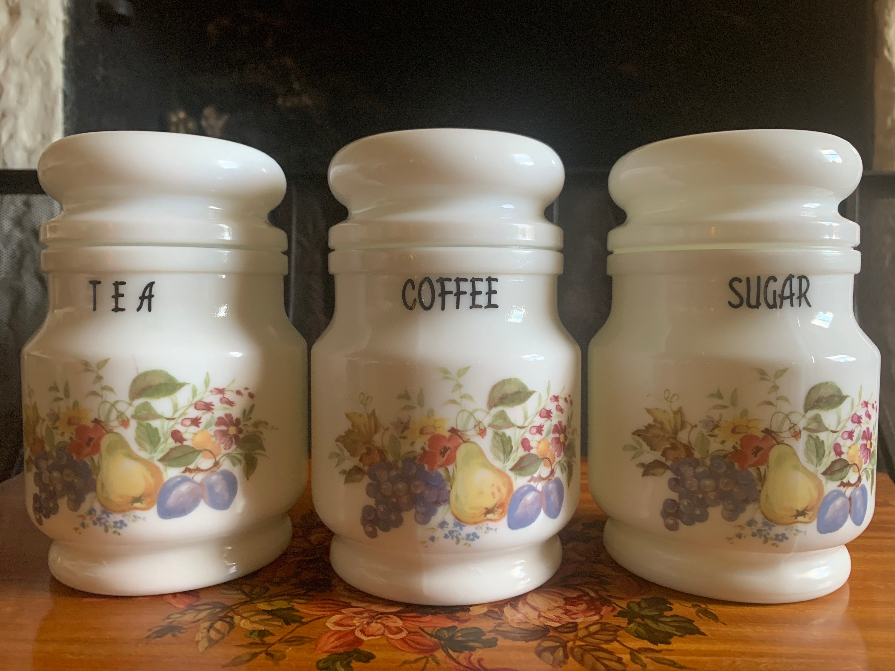 ミルクガラス フランス製 DECOR GIORGI キャニスター ビンテージ容器