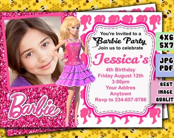 barbie invitation etsy