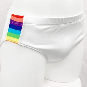 Pride Stripe Panel Men&#39;s European Style Swim Brief