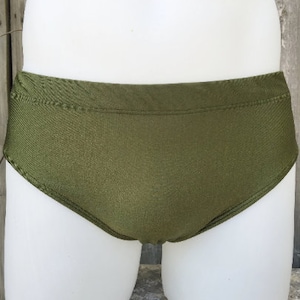 Olive Men's European Style Swim Brief