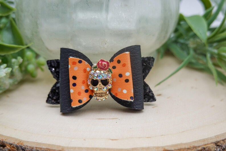 Cute Dog Bow, Halloween Bow, Center Options for Girl Dog Barrette or