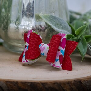Cute Dog Hair Bows, Red, White, Pink & Blue Dog Bow,Hearts Maltese Yorkie Shih Tzu Morkie. Dog Barrette for Girl Dog. Small Dog Hair Clip.