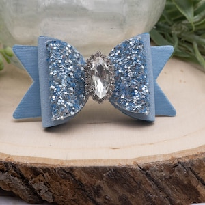 Fancy Dog Bows. Sparkling Blue Dog Hair Bow. Girl Dog or Boy Dog Barrette. Small Dog Hair Clip. Yorkie Havanese Morkie Shih Tzu Holidays