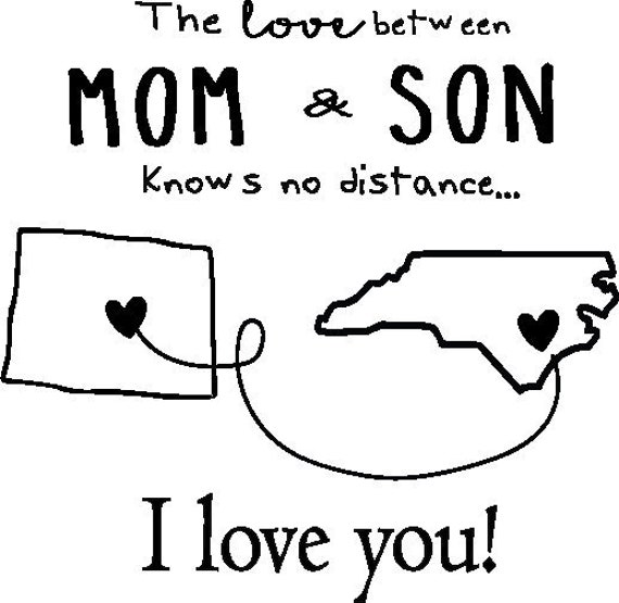 The Love Between Mom Son Knows No Distance Love You Etsy