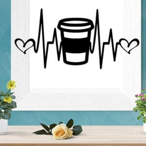 Koffie minnaar, koffie, hartslag, liefde koffie, Gilmore Girls, SVG, PNG, AI, cricut, digitale cut-bestand, print, clipart, koffie, Heart Beat, luv