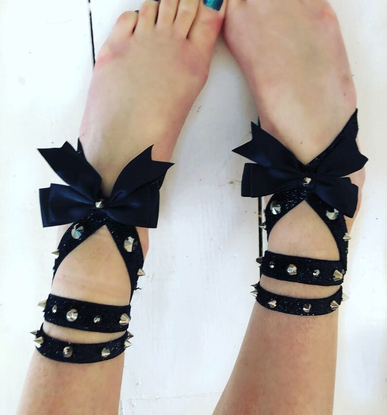 Black Studded Punk Foot Harness Feet Straps Pole Dance Etsy