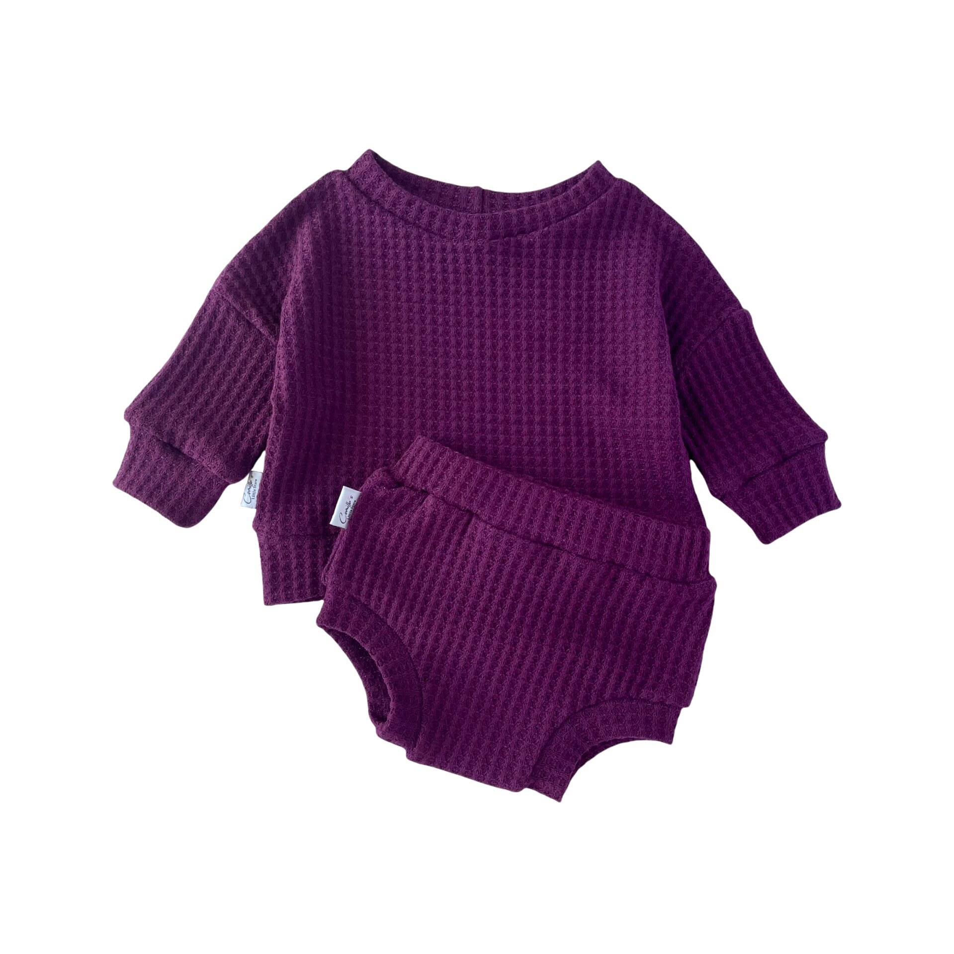 Plum Baby Lounge Outfit Baby Sweater Bloomers & Knot Etsy