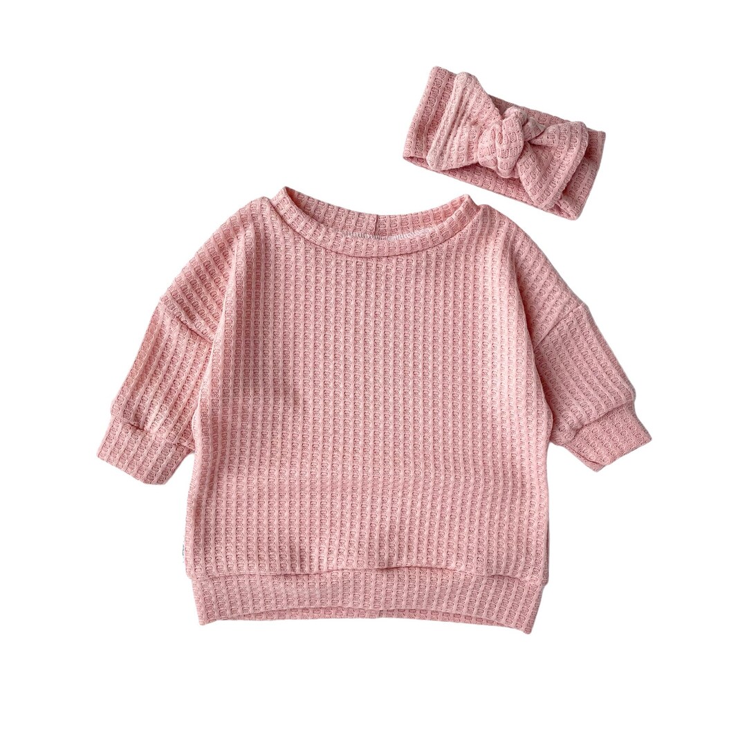 Light Pink Baby Girl Tunic Dress and Top Knot Headband 1st Etsy