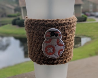 BB Droid Crochet Coffee Cozy - Droid Coffee Sleeve - Star Wars Inspired Coffee Cup Cozy