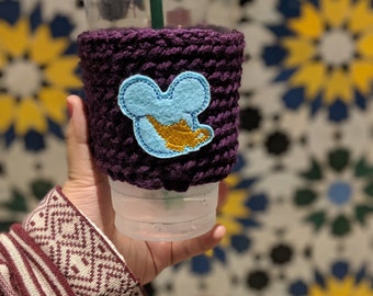 Genie Crochet Coffee Cozy - Aladdin Inspired Coffee Sleeve - Genie Coffee Cup Cozy