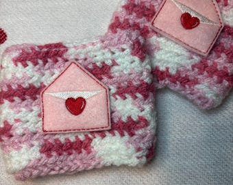 Umschlag der Liebe Kaffee Cozy - Liebesbrief Kaffee Ärmel - Valentinstag Tassenwärmer