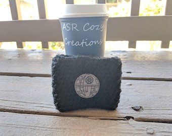 Deathstar Crochet Coffee Cozy - Star Wars Inspired Coffee Sleeve - Deathstar Coffee Cup Cozy