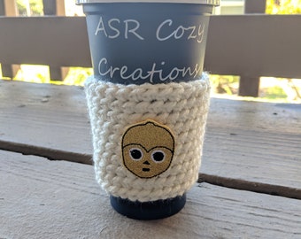 Crochet Coffee Cozy - Droid Coffee Sleeve - Galaxy Inspired Coffee Cup Cozy