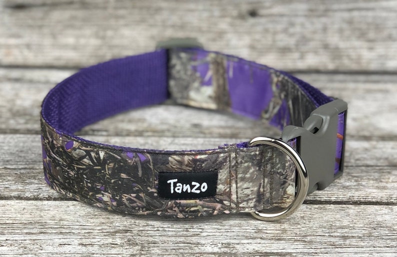 Collier \u00e0 Clip Camouflage Mauve Clip Collar Purple Camouflage
