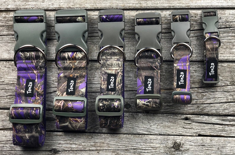Collier \u00e0 Clip Camouflage Mauve Clip Collar Purple Camouflage