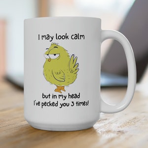 Ich mag ruhig aussehen, aber in meinem Kopf habe ich Sie drei Mal Kaffeebecher gepickt