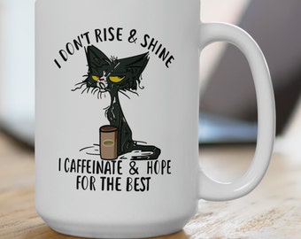 Caffeinate and Hope Mug, Funny Coffee Mug, 15oz Ceramic