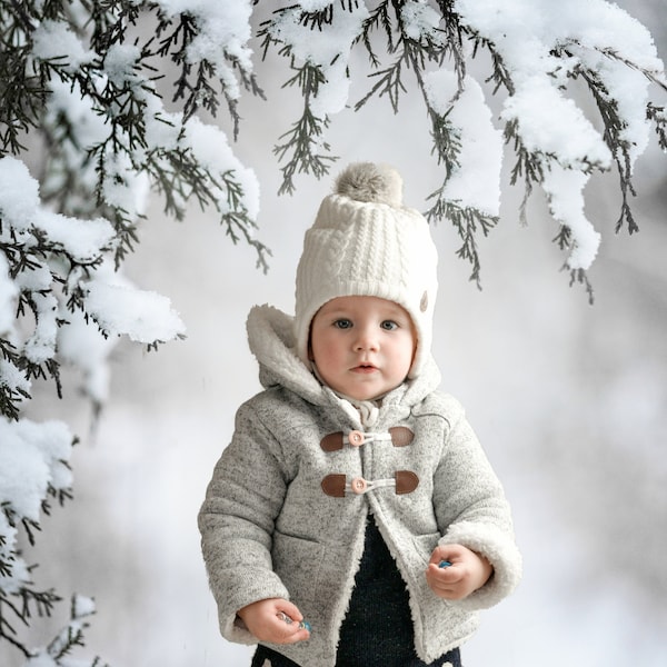 Winter fotografie achtergrond, Kerstmis achtergrond, portretachtergrond, sneeuw, digitale achtergrond