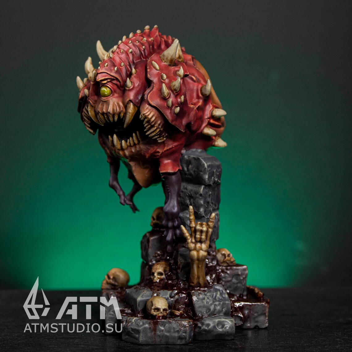 Cacodemon from Doom Eternal metal figurine Hand painted | Etsy