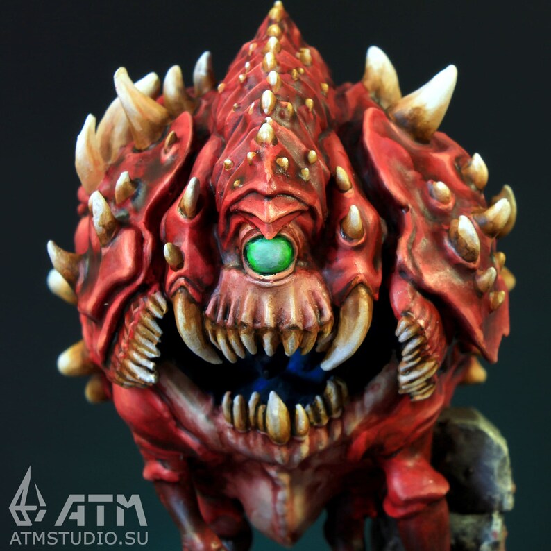 Cacodemon from Doom Eternal metal figurine Hand painted | Etsy