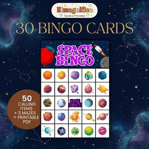 Two The Moon Birthday Party Game, Galaxy Baby Shower Bingo, Outer Space Classroom Activity, Alien Theme Party, First Trip Around The Sun